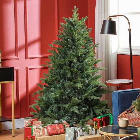 Vert - Sapin de Noël 150 cm en plastique artificiel et base métallique pliante, faux sapin de Noël avec 1309 branches ignifuges, Ø105x150 cm (1/5)