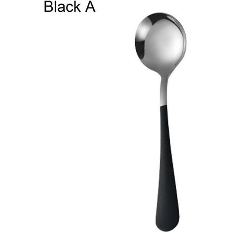 Cuillères à soupe antirouille, faciles à nettoyer, en acier inoxydable coloré et multifonctionnel pour la cuisine DRZBlack (1/5)