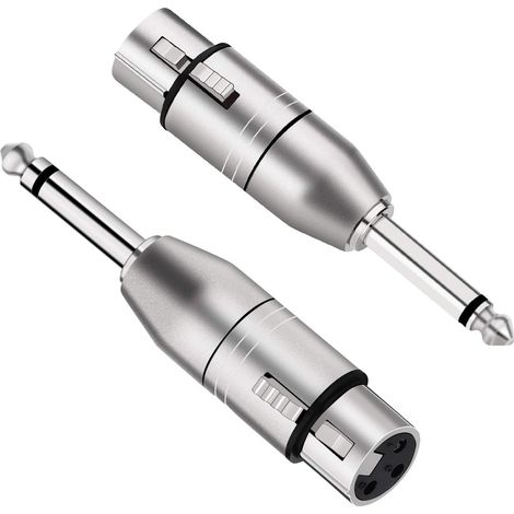 XLR-Buchse auf 6,35-mm-Klinkenstecker-Adapter – 2 Stück – Metall – Mono TS – Audio Pro (1/5)