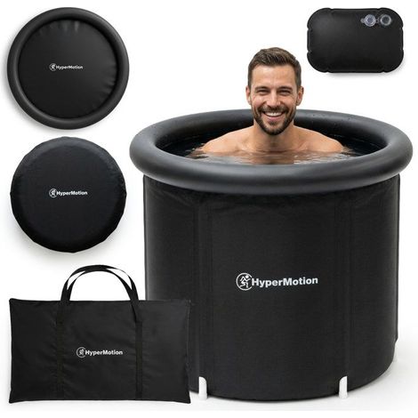 Bain de Glace Pliable pour Récupération Nylon et PVC 330 L Dim ø75x75cm Noir (1/5)