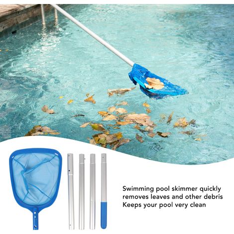 Épuisette pour Piscine Cadre Renforcé Grande Ouverture avec Perche Longue pour Spa Étang (1/5)
