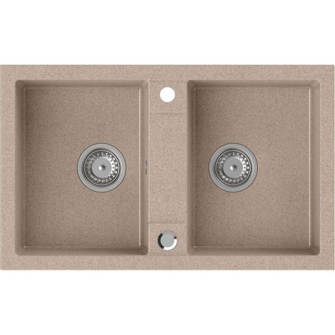 Sapho - Lavello in granito, 780x475 mm, beige GR2222 (1/3)