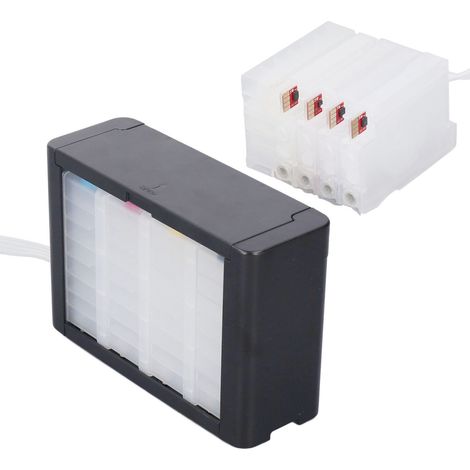 4-Farben-Nachfüllpatrone mit Permanentchip, auslaufsicher, kontinuierliche Zufuhr, kompatibel mit HP 711, 4er-Pack. (1/5)