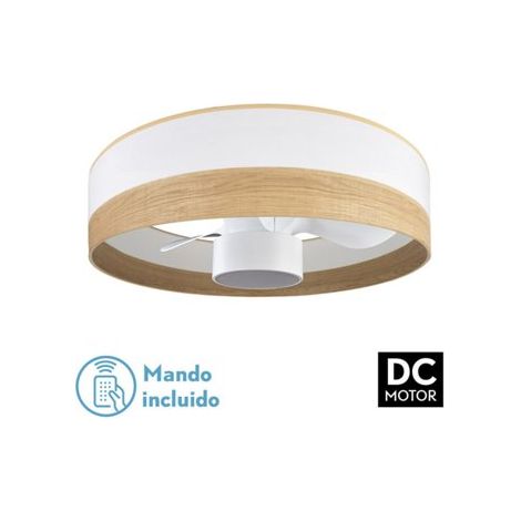 Ventilatore Olga DC 24W Bianco/Legno chiaro 3 pale 2390 lm 70 cm 3CCT Telecomando (1/3)