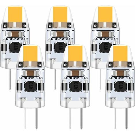 Ampoule G4 LED 2W, 6 Pièce 12V Ampoule G4 Blanc Chaud 3000K, Ampoule LED G4 Équivalent 15W G4 Ampoule Halogène, Ampoule Halogene LED 200LM, G4 LED Dimmable Rayon de 360° Pas de Scintillement