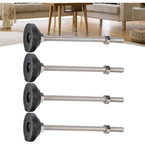 4 pieds de support en nylon noir réglables pour table, chaise, établi, étagère (1/5)