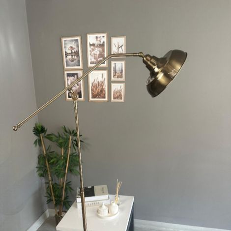 Lampadaire EFKol Métal Moderne E27 Largeur 35 cm Abat-jour Réglable Tablette Variateur (1/5)
