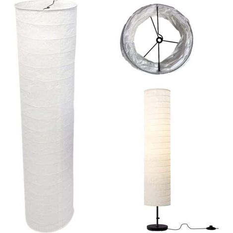 Abat-jour en Papier de Riz Abat-jour de Rechange pour Chambre à Coucher Salon, Lampe de Table Housse de Lampe de Table Sol-Abat-Jour de Colonne Blanc pour Chambre Hôtel Bureau Fête (1/4)
