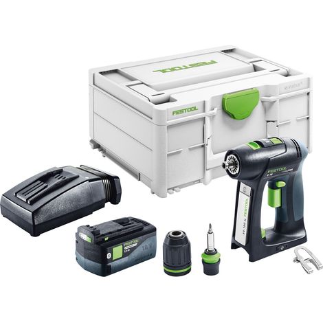 Trapano avvitatore a batteria Festool C 18-Basic 18 V 45 Nm brushless + 1x batteria ricaricabile 5,0 Ah + caricabatterie + systainer