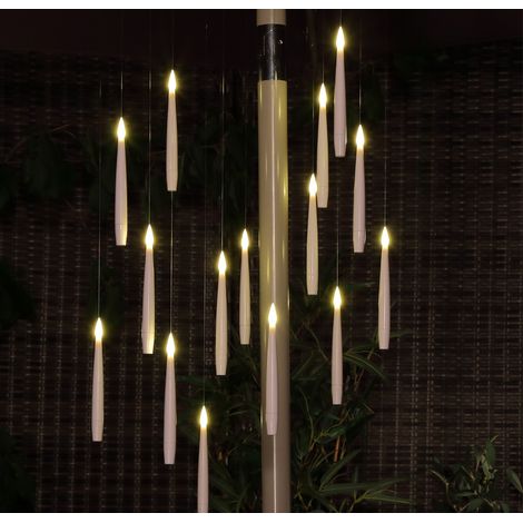 15 x Noma Magic Candle Flame Chandelier String Parasol Garden Lights Battery