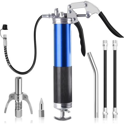 Lot de 8 pistolets à graisse pour graisseurs - Avec poignée pistolet et raccord à fermeture rapide - Avec graisseur - Pour cartouches de 400 cc (1/5)