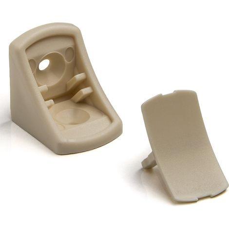100 Stück Korpusverbinder 24 x 24 x 20 mm mit Abdeckkappe Elfenbein