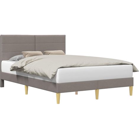 Maison Exclusive - Cadre de lit avec tête de lit Taupe 160 x 200 cm Tissu (1/5)