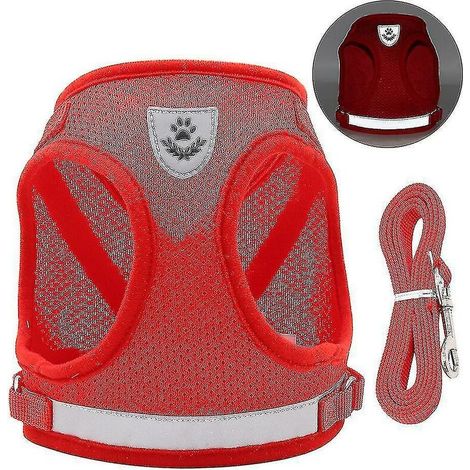MINE Xs rouge gilet pour animaux de compagnie chien poitrine dos petit chien de taille moyenne chien poitrine fronde gilet anti-déflagrant dt8862 (1/4)