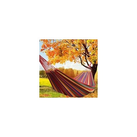 Hamac, Toile 190 x 80 cm Longueur Totale 190cm Charge 100KG, Hamacs Extérieur Confortable Hamac de Voyage rayé Rouge, hamac Parfait pour l'extérieur, Camping, Balcon, Jardin, Plage (1/5)