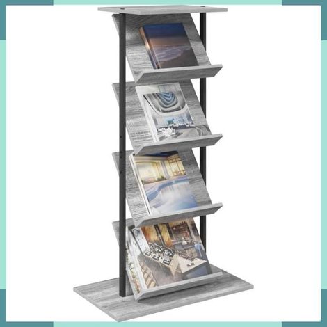 899546 étagère à magazines avec étagère Gris Sonoma 68 x 40 x 123,5 cm (1/5)