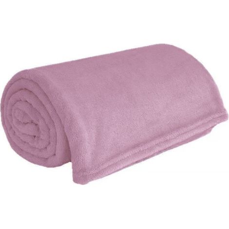 Couverture douce et confortable 160x200 cm rose (1/4)