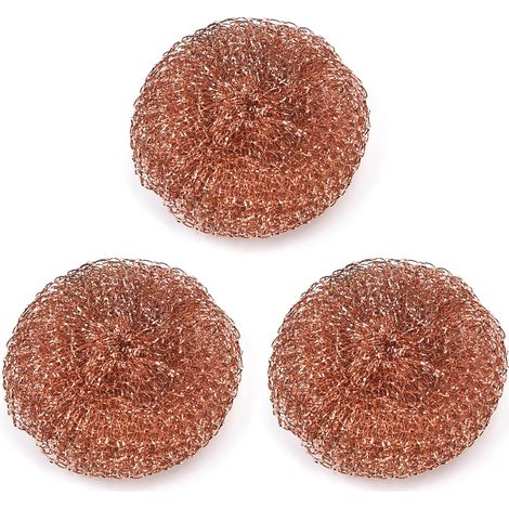 Juego de 3 paños de limpieza de cobre, estropajos de cobre, herramientas de limpieza ecológicas, estropajos de cobre para lavavajillas, herramientas de limpieza de cocina