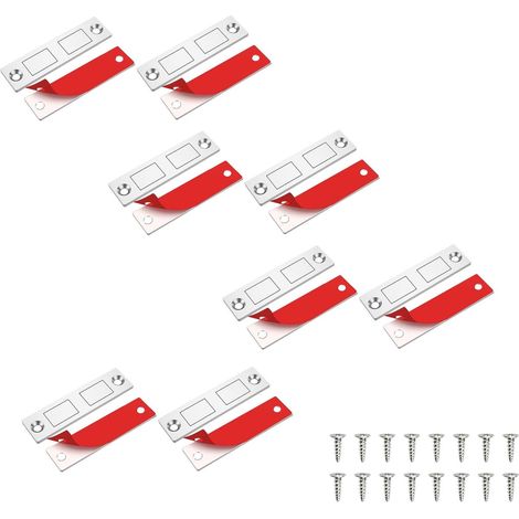 Ensemble de 8 aimants pour portes de placard : butées magnétiques, boucles magnétiques, ferme-portes magnétiques, aimants de verrouillage pour portes et meubles.