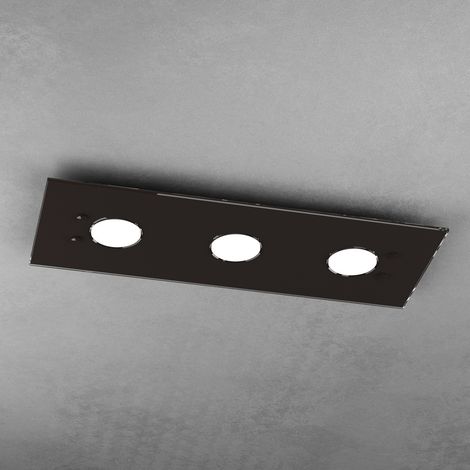 Plafoniera Moderna Rettangolare Path Vetro Marrone 3 Luci Gx53 (1/3)