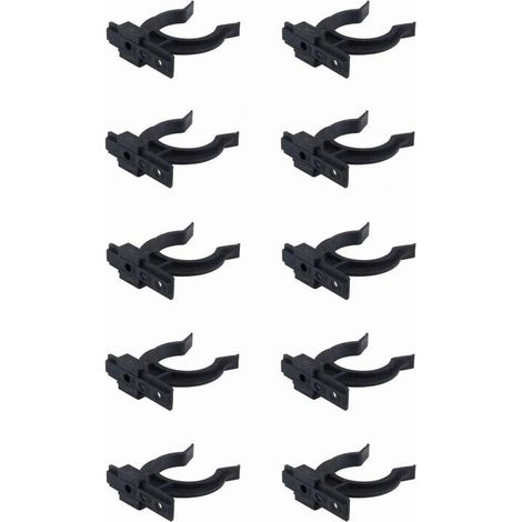 10x Sockelklammer mit schwarzem Kunststoff-Schraubsockel, Ø 32 mm, Beinbefestigung für Möbel, Küche, Badezimmer (1/2)