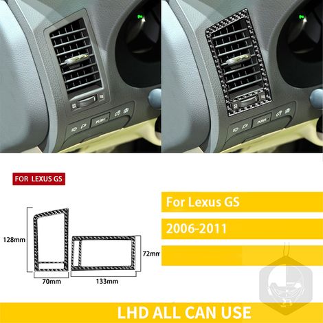 (13-LHD) Compatible avec Lexus GS 2006-2011 : Accessoires intérieurs en fibre de carbone pour voiture, console de vitesse, accoudoir, panneaux, autocollants décoratifs (1/5)