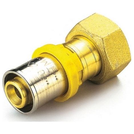 RACCORDO PER GAS DIRITTO CON GIRELLO E GUARNIZIONE PIANA 16 x 3/4"