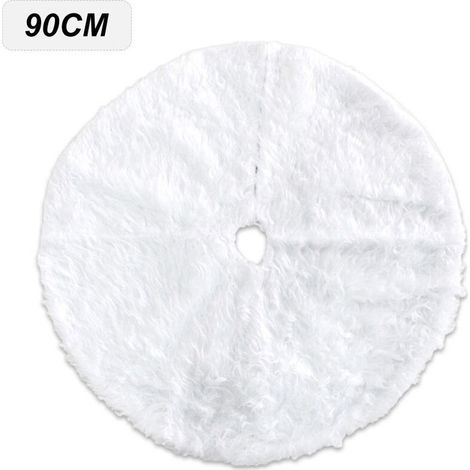 Arbre De Noel En Peluche Jupe Ornements D'Arbre De Vacances Rond Blanche Neige Arbre De Noel Jupe Tapis Couverture De Base Pour Fete Du Nouvel An Decorations Pour La Maison De Vacances, 90Cm - 90Cm (1/4)