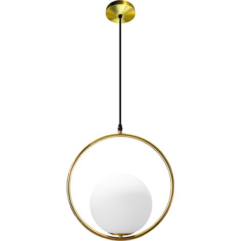 Lámpara colgante redonda Golden Ball Milky Ball (1/5)