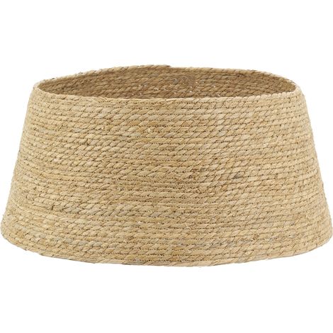 Aubry Gaspard – Cache-pied de sapin en jonc naturel 58 cm – Design tressé élégant – Pour sapins jusqu'à 58 cm de diamètre – Accessoire Noël