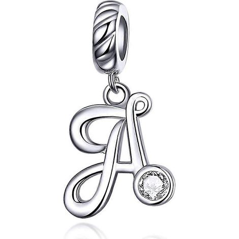 Buchstaben-Charm-Perlen aus Sterlingsilber für Armbänder und Halsketten