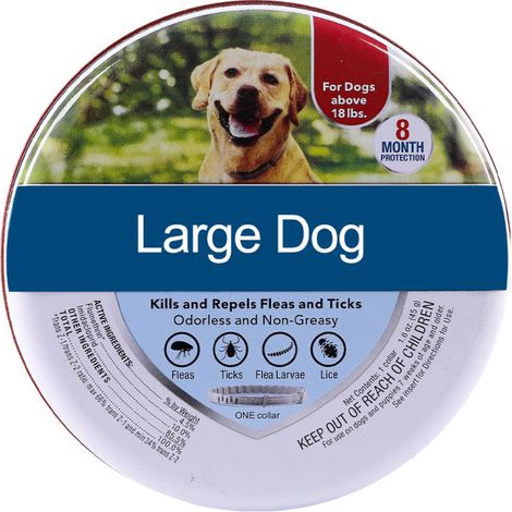 Collier anti-puces et tiques pour chat et chien, collier animal taille L, 70 cm, protection longue durée, sans danger, imperméable, pour grands chiens et félins. (1/5)