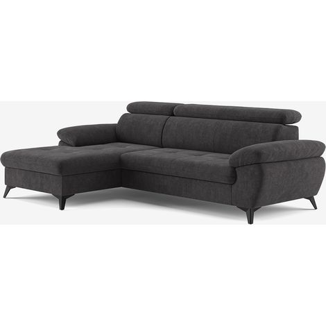 3-Sitzer Sofa mit linker Ottomane und verstellbarer Kopfstütze Rilo - Braun (1/5)