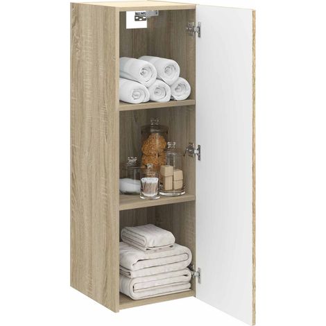 vidaXL Wall-mounted Bathroom Cabinet Sonoma Oak 33 x 34.5 x 100 cm