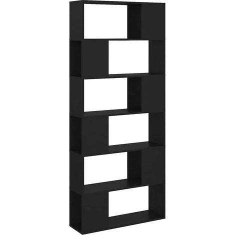 Maison Exclusive - Libreria/Divisorio Nero 80x24x186 cm in Truciolato