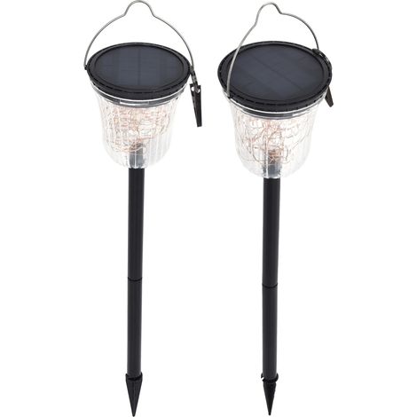 Lampe Solaire Jardin LED 3 Modes, Éclairage Extérieur Paysager pour Terrasse Cour Décor, Lumière Chaude, Lanterne Pelouse (1/5)