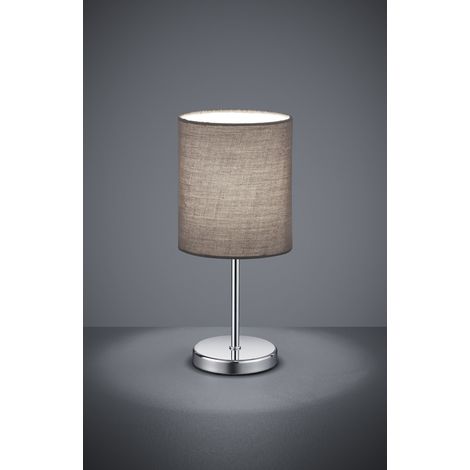Lampada da Tavolo Jerry Cromo Paralume Grigio Ø13 cm Trio Lighting