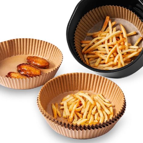 Baking Paper , 20cm XXL Air Fryer Parchment Paper Round, Non-Stick Disposable Hot Air Fryer Parchment Paper Liner for Frying Pan, Oven, Microwave and Hot Air Fryer (1/5)