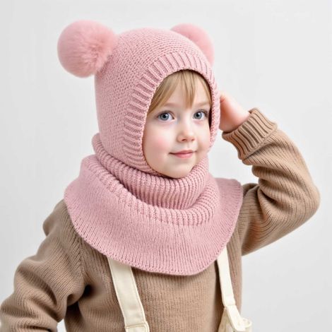 Balaclava - Bonnet Épais Doublé Polaire avec Protection Visage et Rabats pour Oreilles - Pour Enfants - 1 Pièce (1/5)