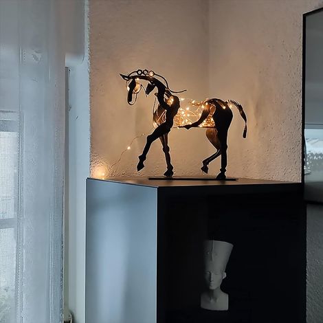Estatua decorativa de metal, tridimensional, abierta, escultura de caballo Adonis, metal, estilo antiguo, estatua de caballo rústica, carreras de caballos, regalos para amantes de los caballos (1/5)