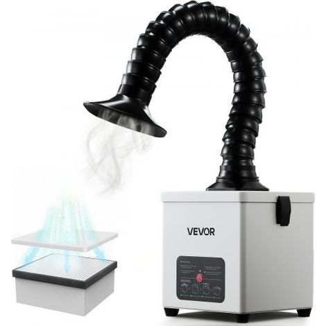Extractor de Humos de Soldadura 43 W, Sistema de Filtración de 3 Etapas, Flujo de Aire de 180 m³/h, Absorbedor de Humos de Soldadura con Motor sin Escobillas, Manguera Flexible de 360° (1/5)