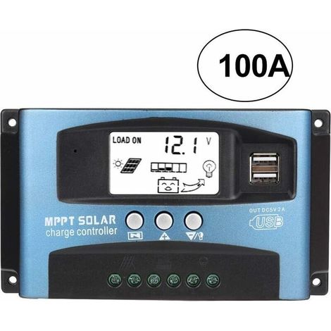 Contrôleur de charge solaire monobloc 30A-100A MPPT, contrôleur de régulateur de panneau solaire, régulateur de batterie intelligent avec écran LCD (1/5)