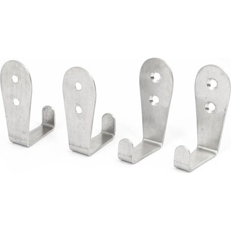 4Stk Badezimmer-Zubehör Badenzimmer Wand Tür Rostfreier Stahl 7 Form Hänger Handtuchhaken Haken2,5mm (1/4)
