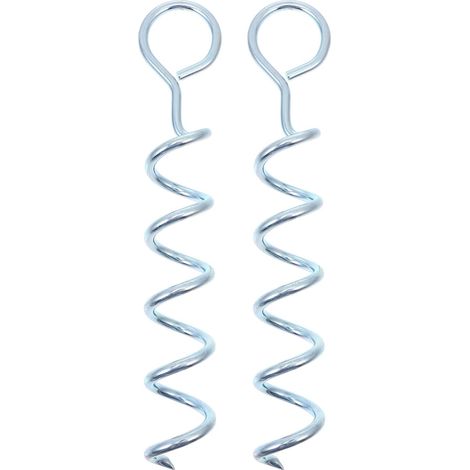Lntyq 2er-Pack Campingplatznägel, Campingzubehör, Spiralstange zur Leinenbefestigung aus Metall, robuster Spiralanker für Zelte, Hundeanker aus Eisen (1/5)