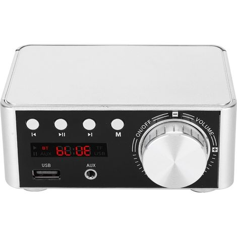 Carte amplificateur Audio numérique HIFI Bluetooth 5.0, lecteur de carte mémoire 50W x 2 stéréo pour amplificateur d'ampli argent (1/5)