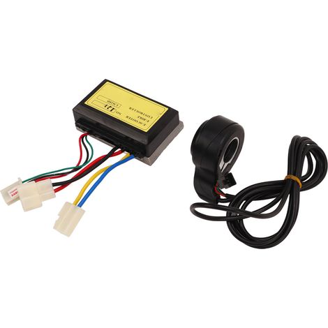 Kit de 2 pièces comprenant un variateur de vitesse pour moteur CC et une gâchette d'accélérateur au pouce pour moto, scooter, tricycle, 12 V 250 W (1/5)