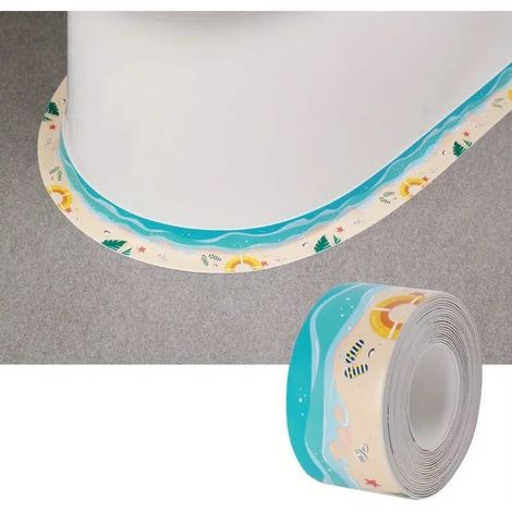Ruban adhésif imperméable pour salle de bain, empêche l'humidité, colle parfaitement les coutures, couleur plage, 3,8 cm x 320 cm (1/5)