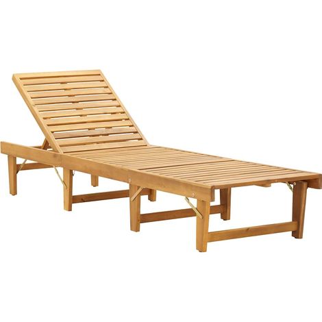 Maison Exclusive - Tumbona plegable con cojín madera maciza de ac (1/5)