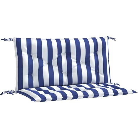 Maison Exclusive - Cuscini Panca Giardino 2pz Righe Bianche Blu 100x50x7cm Tessuto