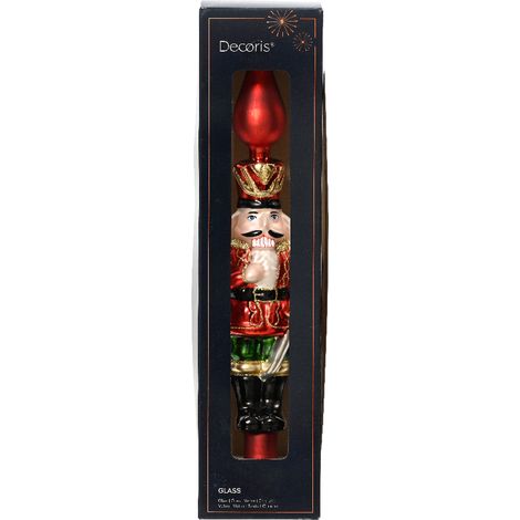 PUNTALE SCHIACCIANOCI H29CM ROSSO ALBERO NATALE ADDOBBI (1/3)